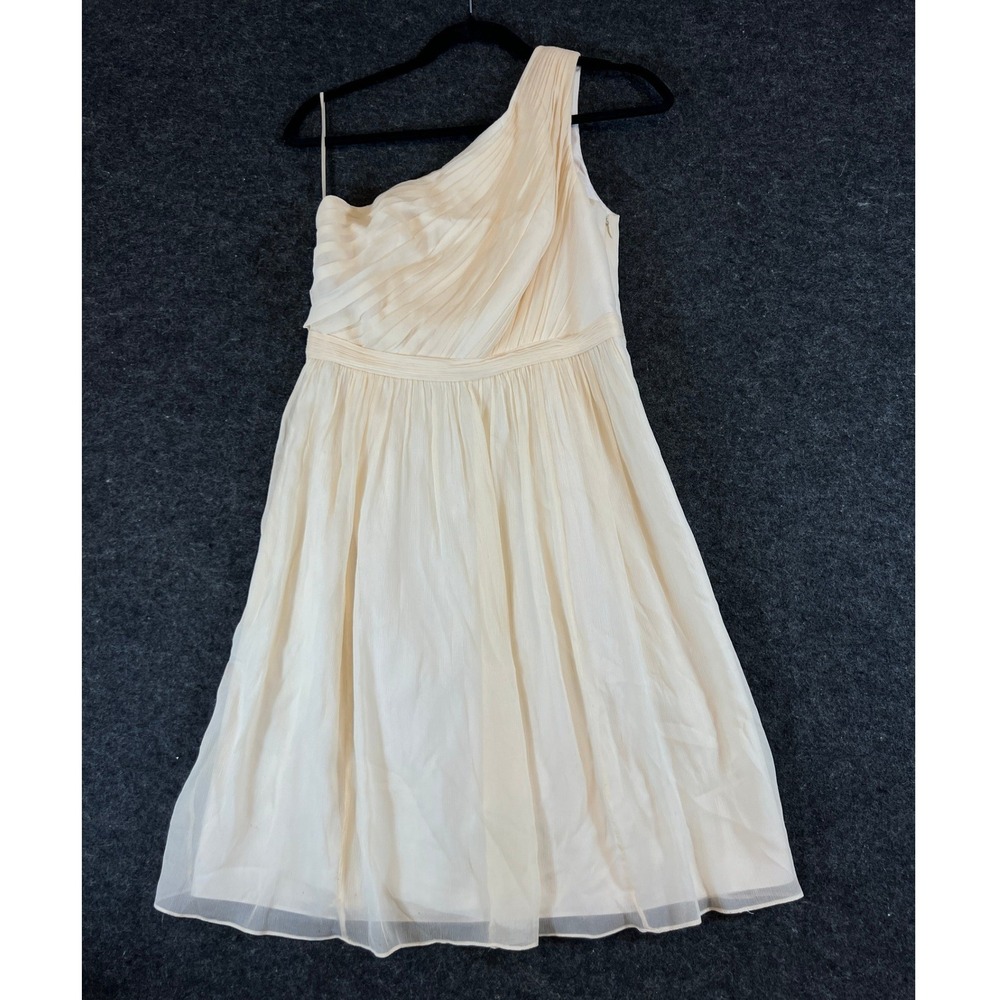 J.Crew Ivory Silk One Shoulder Pleated Cocktail Dress Cream Womens 6 Party
